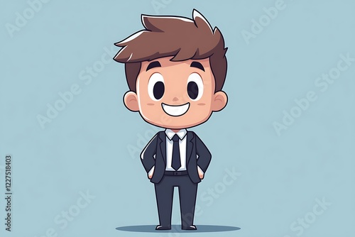 Happy Cartoon Businessman Illustration11 photo