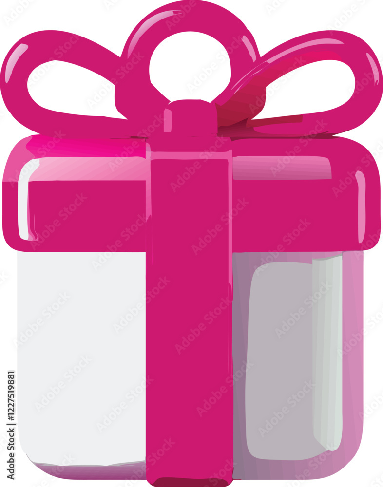 Stylized Present Box with Bow: Perfect for Design Stylized Present Box with Bow: Perfect for Design