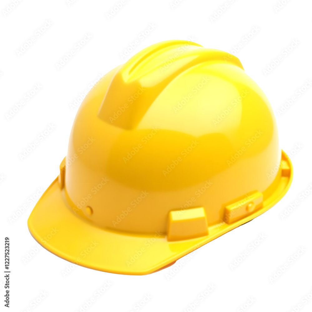 Fototapeta premium Yellow safety hard on hat isolated on transparent background