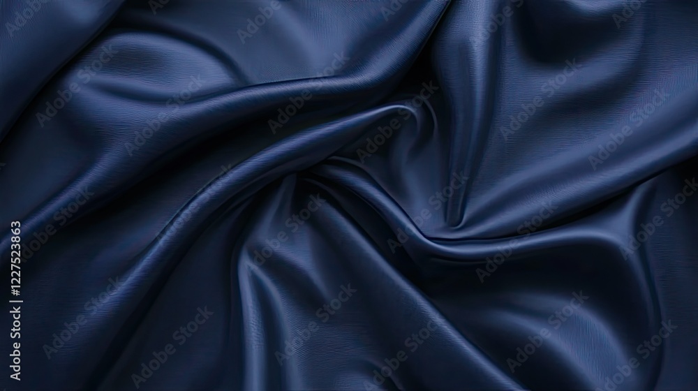 Fototapeta premium Deep navy-blue leather texture with a rich, smooth surface and subtle grain details, no objects