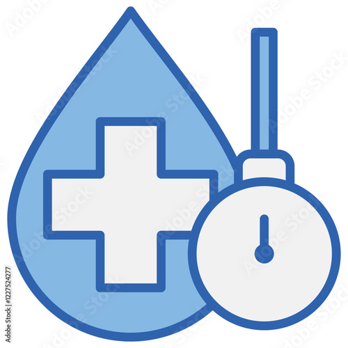 Blood Pressure Blue White Icon