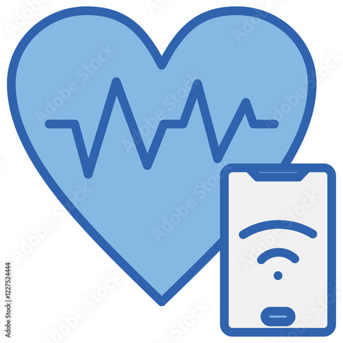 Remote Health Blue White Icon