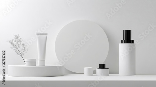 Elegant White Cosmetic Packaging Mockup Design