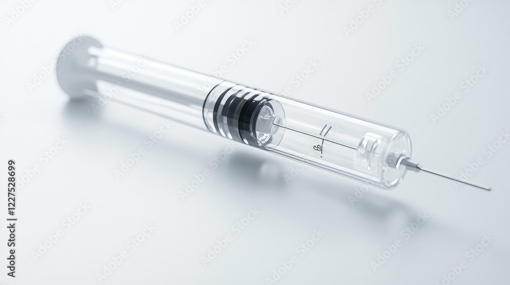 A transparent medical syringe on a white backdrop, emphasizing the precision, clarity, and importance of medical tools in healthcare and clinical settings A transparent medical syringe on a white backdrop, emphasizing the precision, clarity, and importance of medical tools in healthcare and clinical settings