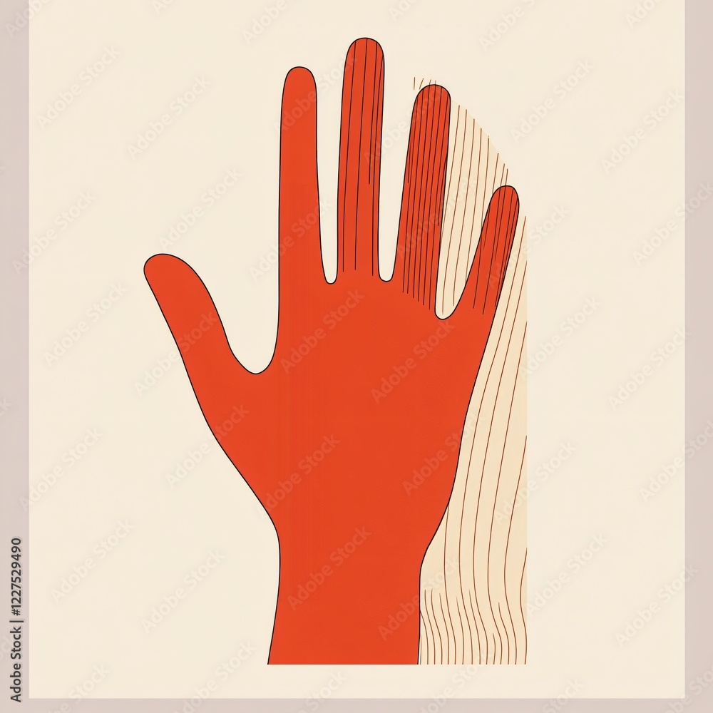 Obraz premium Versatile Right Hand Flat Vector Illustration for Graphic Design Projects and Educational Material