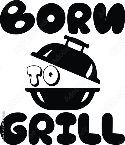 illustration of a pan ,Born to Grill