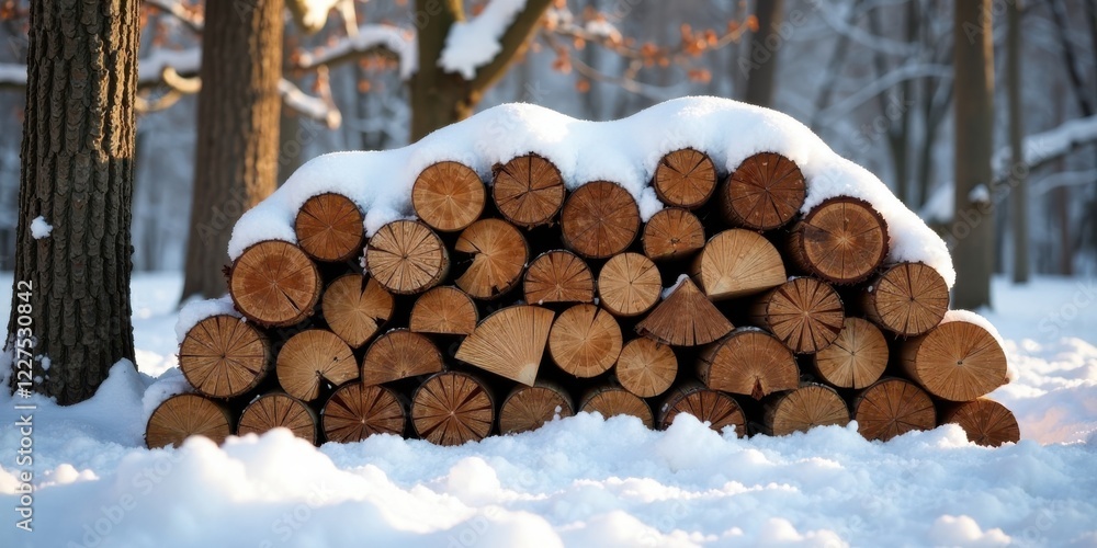 Winter Wonderland Firewood Stack A Snowy Pile of Logs in the Forest Winter Wonderland Firewood Stack A Snowy Pile of Logs in the Forest