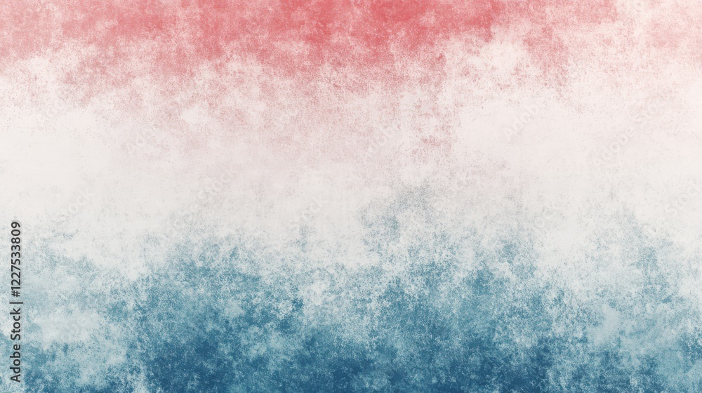 Abstract grainy gradient background blending pale blue, red, and white Abstract grainy gradient background blending pale blue, red, and white