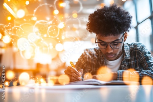 A student anxiously filling out an exam sheet in a quiet classroom, symbolizing a crucial academic moment