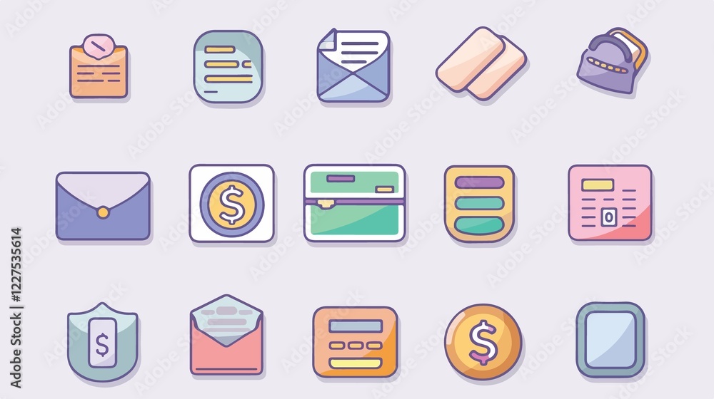 Online Banking Set Icons Flat Vector Illustration Online Banking Set Icons Flat Vector Illustration