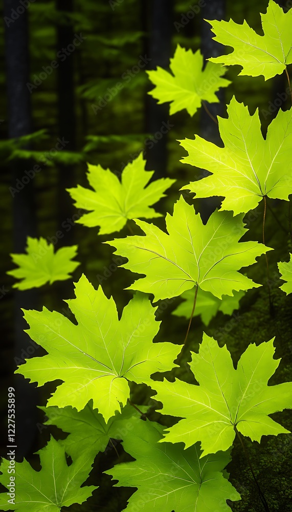 Vibrant Maple Leaves Forest Backdrop Nature Poster Vibrant Maple Leaves Forest Backdrop Nature Poster