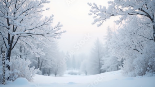 Wallpaper Mural A charming view of tree branches heavily laden with snow, set against a soft gray sky.  Torontodigital.ca