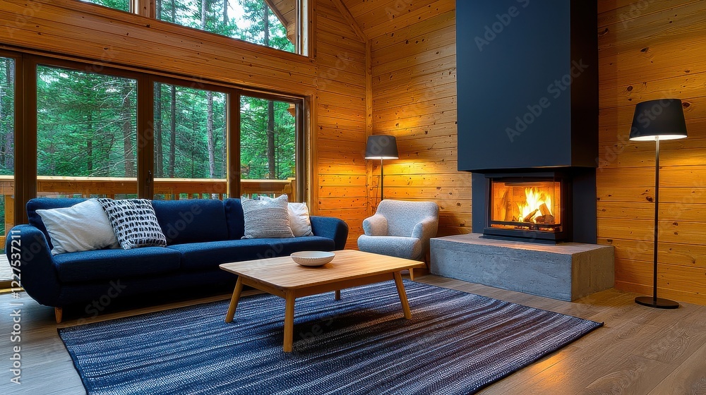 Fototapeta premium Modern Harmony Blending Natural Elements into Aesthetic Spaces for a Sustainable Lifestyle