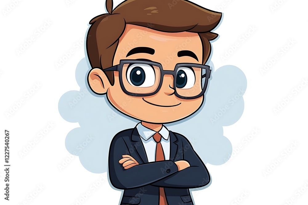Smart Young Boy 3D Business Character Smart Young Boy 3D Business Character