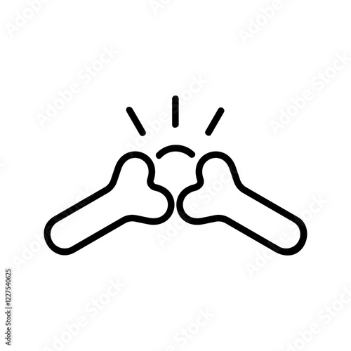 Human joints bones line vector symbol. Arthritis, bone and joint pain icon.