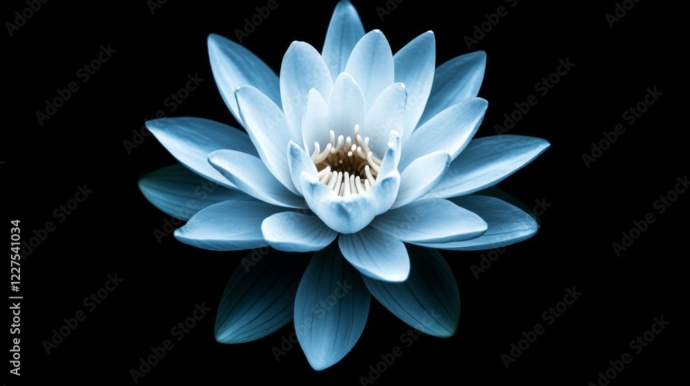 Obraz premium Serene Blue Lotus Flower in Detailed Close-up Photography