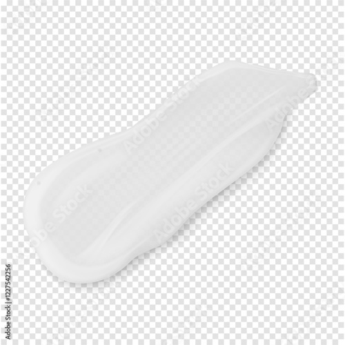 Clear transparent skincare stroke cosmetics beauty product smear  realistic vector illustration. Shampoo, shower gel, soap, facial cleanser or moisturizer