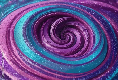 Pink, purple, and aqua hues in a swirly pattern on a glittery background , pink, art deco