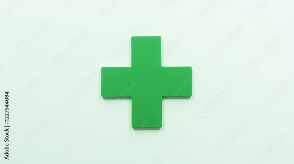 A close-up image of a green cross symbol, prominently displayed against a clean white background. A close-up image of a green cross symbol, prominently displayed against a clean white background.