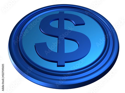 Bue Dollar Icon 3d