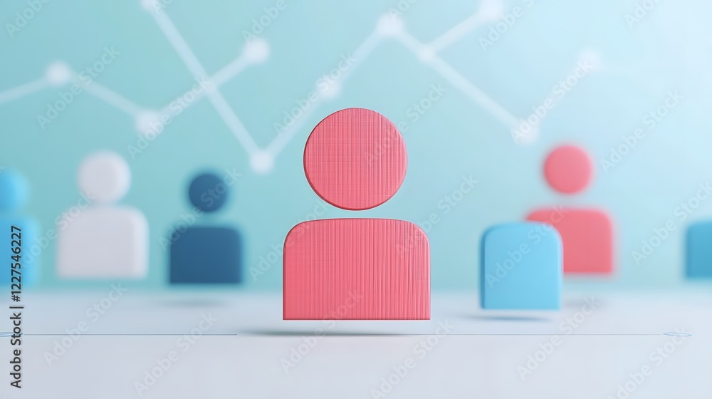 Obraz premium 3D Talent Acquisition Process with Candidate Selection,Modern HR Design