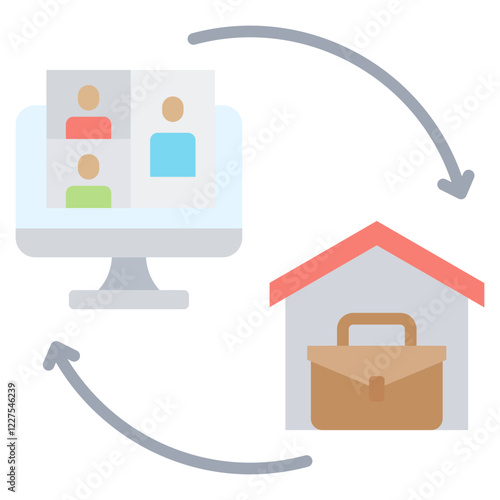 Hybrid Work Icon