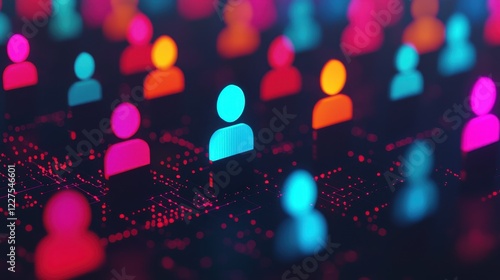 A vibrant digital representation of diverse user icons, symbolizing connectivity and community in a tech-driven environment.