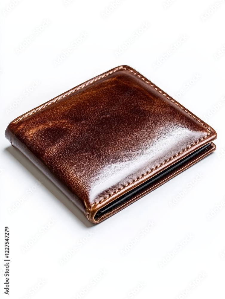 Brown Leather Minimalist Wallet: Stitched Elegance - A classic, minimalist brown leather wallet. Symbolizing style, practicality, security, organization, and sophistication. Brown Leather Minimalist Wallet: Stitched Elegance - A classic, minimalist brown leather wallet. Symbolizing style, practicality, security, organization, and sophistication.