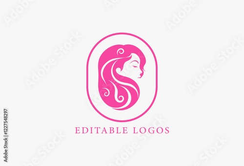 Woman face Vector logo Design. Beauty Model illustration, Girl silhouette for Branding, Business of cosmetics, beauty, salon, health, spa, fashion, Boutique, hairstyle, facial, yoga, hair treatment