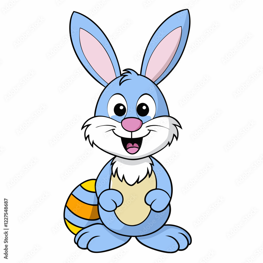 Easter Bunny, Cute Easter Bunny Holding Egg , Cartoon Rabbit Clipart Easter Bunny, Cute Easter Bunny Holding Egg , Cartoon Rabbit Clipart