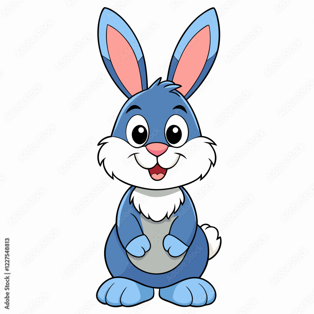 Fototapeta premium Easter Bunny, Cute Easter Bunny Holding Egg , Cartoon Rabbit Clipart