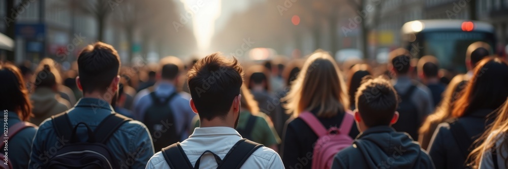 City Rush – A Sea of Commuters Moving Forward City Rush – A Sea of Commuters Moving Forward