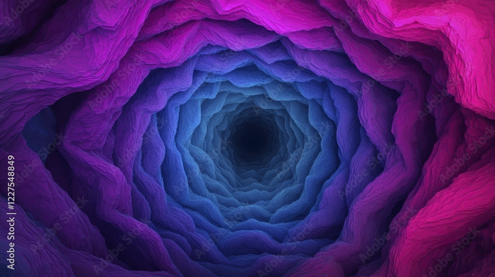 Obraz premium A vibrant, swirling tunnel of purple and blue hues, creating a mesmerizing illusion of depth and movement.