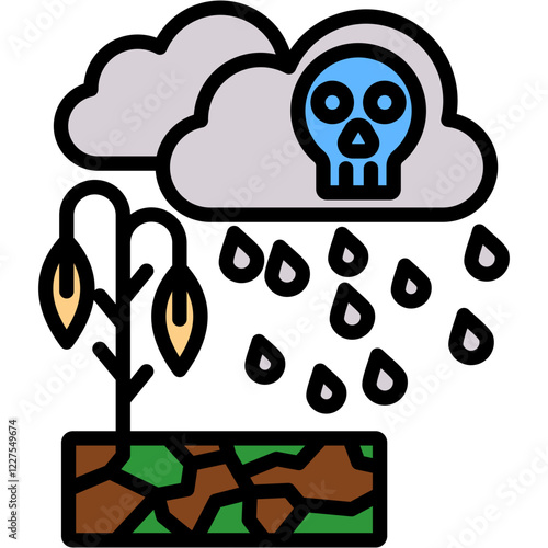 Acid Rain lineal color icon