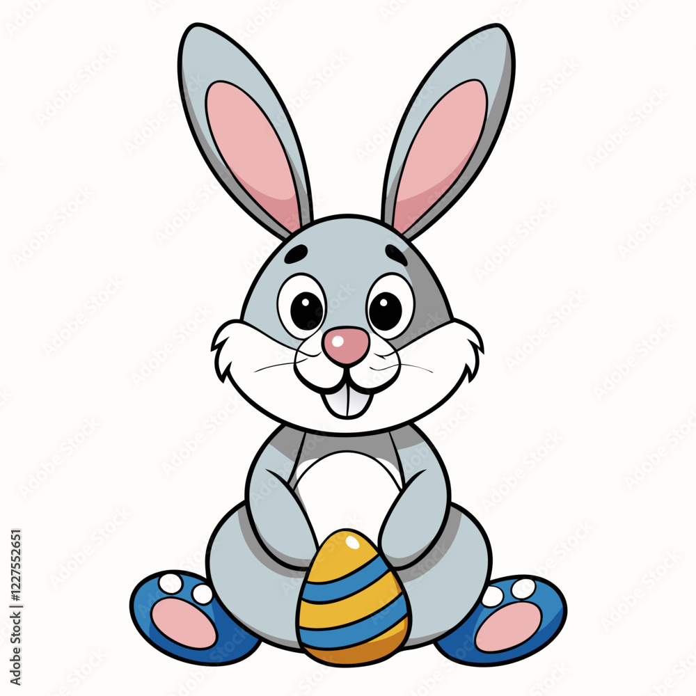 Easter Bunny, Cute Easter Bunny Holding Egg , Cartoon Rabbit Clipart Easter Bunny, Cute Easter Bunny Holding Egg , Cartoon Rabbit Clipart
