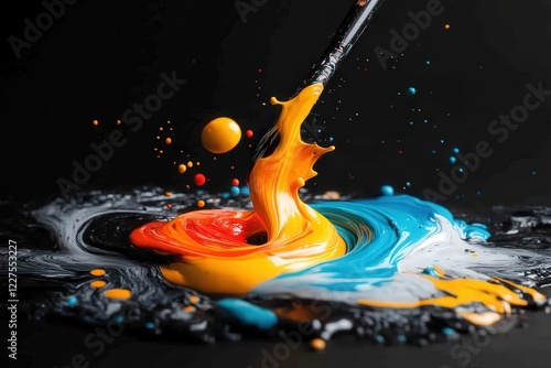 A mesmerizing blend of cascading colors and paint, showcasing the beauty of fluid movement and creativity in a visually stunning abstract art piece.