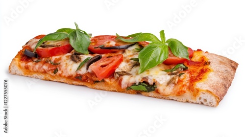 Wallpaper Mural Delicious Freshly Baked Pizza with Tomatoes and Basil Garnish Torontodigital.ca