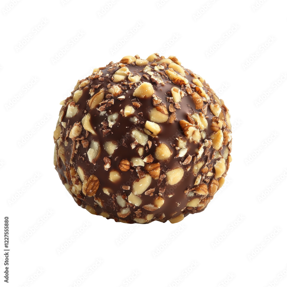 Isolated Chocolate truffle covered in nuts Isolated Chocolate truffle covered in nuts
