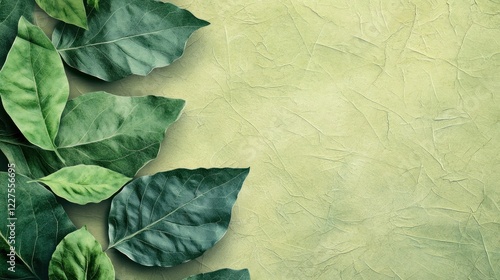 Wallpaper Mural Contemporary green leaf background with paper texture effect and natural colors Torontodigital.ca