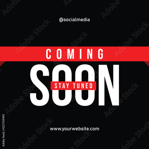 coming soon on dark background social media post design trendy template