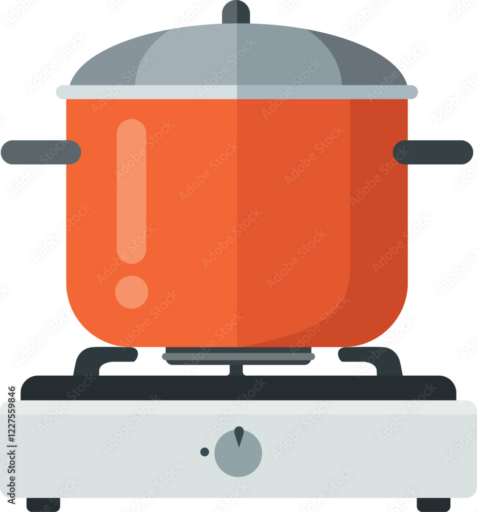 Simple pot on stove icon