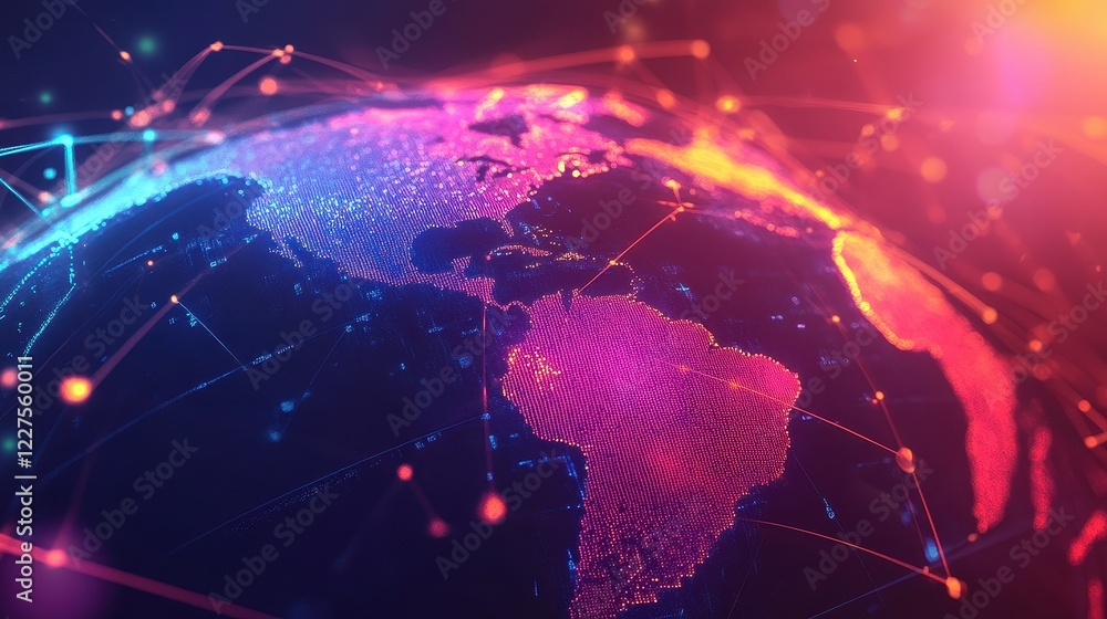 Fototapeta premium logistics network flat design front view global trade animation Split-complementary color scheme.