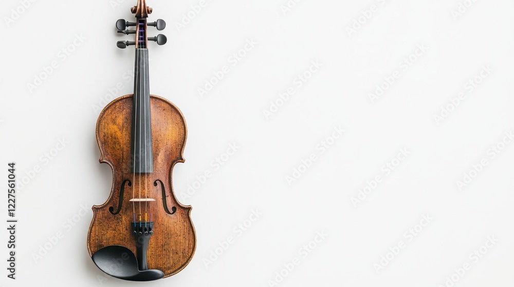 Fototapeta premium Classic Wooden Violin Isolated on Light Background for Music Lovers