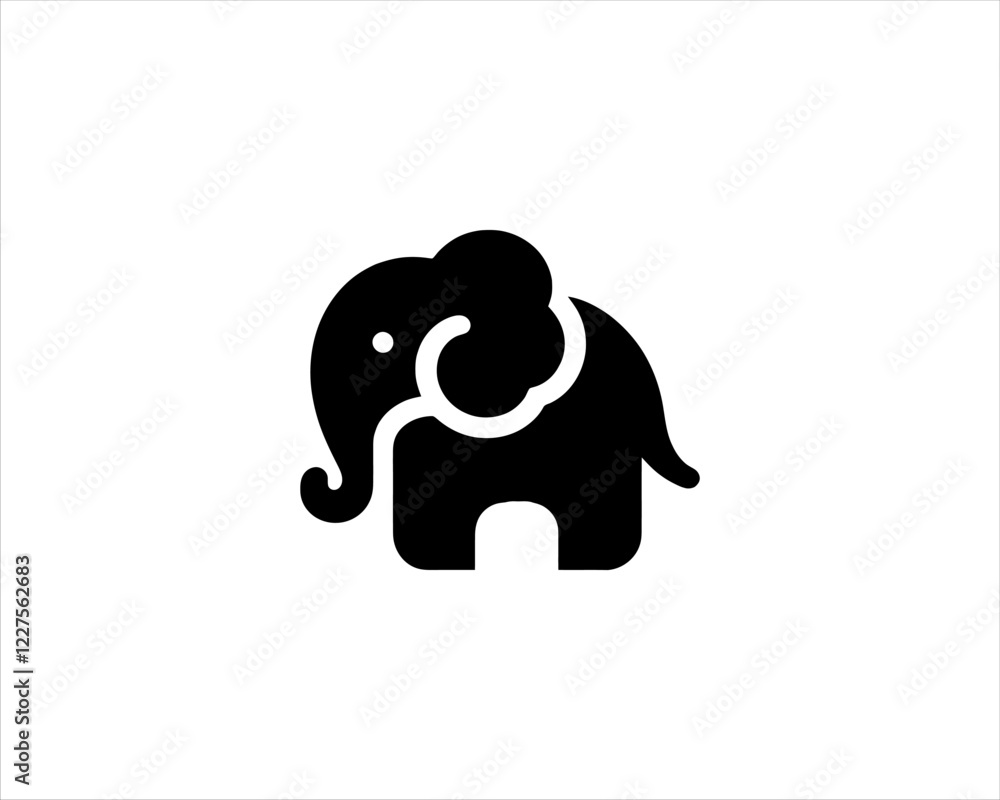 Elephant silhouette logo design icon vector illustration. Black color Elephant logo template Elephant silhouette logo design icon vector illustration. Black color Elephant logo template