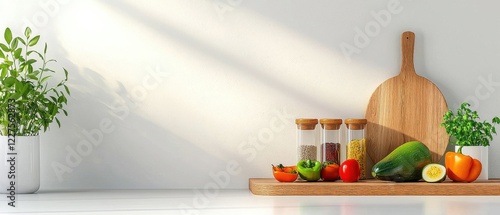 Fresh Veggies Modern Kitchen Countertop Still Life Photography for Food Blogging  Interior Design Projects photo