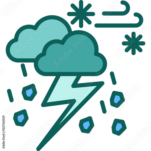 Ice Storm solid icon