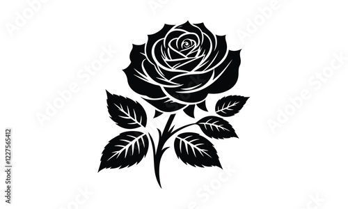 Wallpaper Mural Roses tattoo, Black roses vector, Black silhouette rose, silhouette rose. Torontodigital.ca