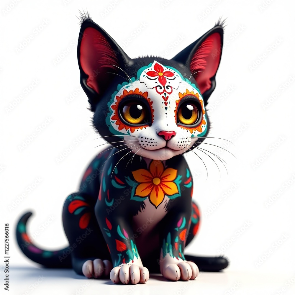 Day of the Dead Mexican Cat - Spooky & Colorful Day of the Dead Mexican Cat - Spooky & Colorful