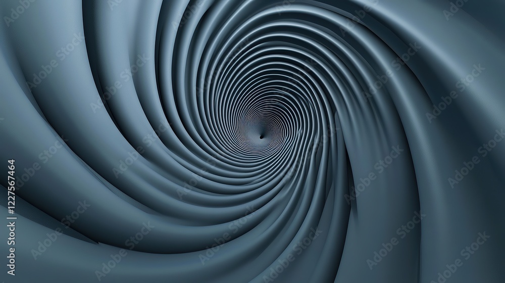 Obraz premium Simplistic linear spirals stretching radially outward to create visually balanced abstract motion on a blue-gray neutral backdrop