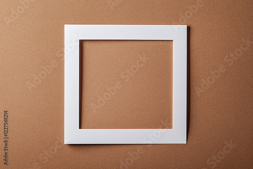 Brown Paper with White Square Frame Background photo